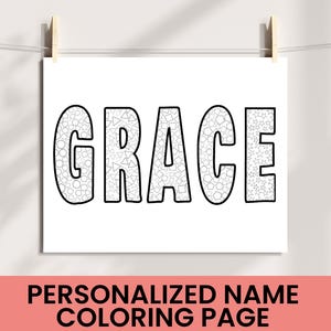 Página para colorear con nombre personalizado - Arte con nombre personalizado para niños - Imprimible educativo divertido - Actividad de reconocimiento de formas - Descarga digital