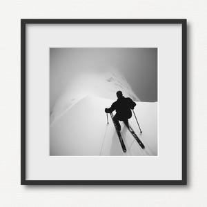 Ski Poster Print: Black and White Winter Sports Photo (Digital Download)