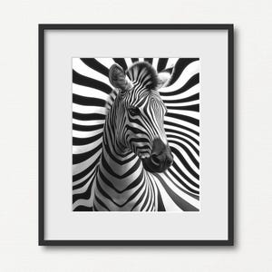 Zebra Wall Art Black and White Animal Print Modern Home Decor Abstract Wildlife Photography Safari Decor Living Room Surreal Photo Art Print