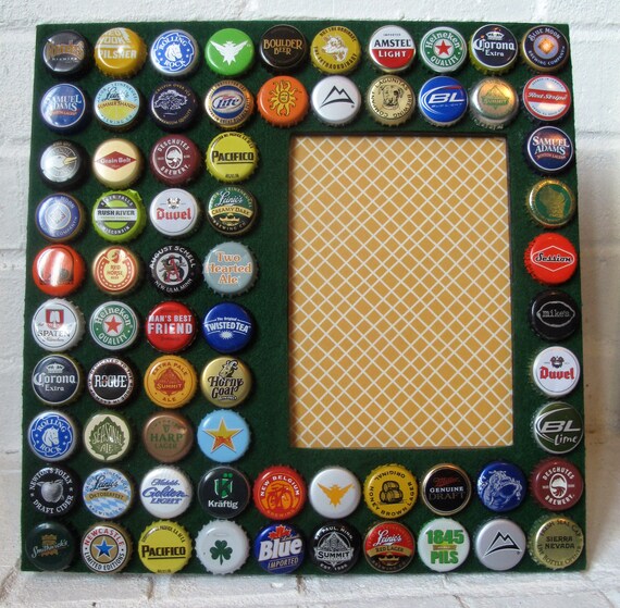Items similar to Picture FrameBeer Bottle Caps on Etsy
