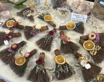 DIY Cinnamon Broom Kit — Botanical Witch Broom, Ritual Decoration, Hearth Witch Gift, Pagan Home Decor, Reiki Charged, Customizable