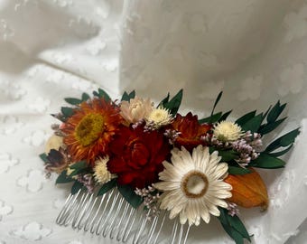 Botanical Bridal Hair Comb with Optional Crystal