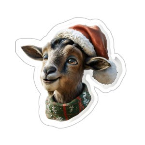 Festive Goat Kiss-Cut Stickers - Perfect for Holiday Decor, Laptop Accessories, Scrapbooking, Gift Wrapping, Christmas Cheer