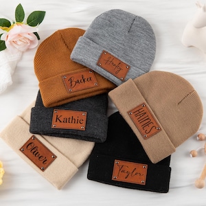 Personalized Printed Name Beanie,,Newborn Baby Beanie Hat,Baby Hat with name patch,Unisex baby hats for baby,Baby Shower Gift