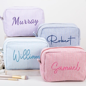 Cosmetic Bag Personalized Embroidered Makeup,Personalized Cosmetic Bag, Custom Toiletry  Gift for Her, Travel makeup Bag, bridesmaid gifts