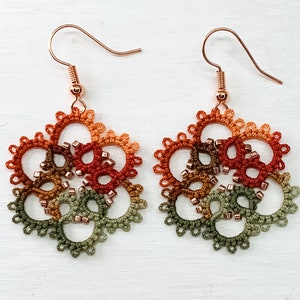 Fall Earrings | Thanksgiving earrings | Floral Earrings | Lace Earrings | Autumn Earrings | Flower Earrings | Fall Jewelry | Autumn Jewelry