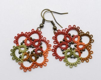 Fall Earrings | Thanksgiving earrings | Floral Earrings | Lace Earrings | Autumn Earrings | Flower Earrings | Fall Jewelry | Autumn Jewelry