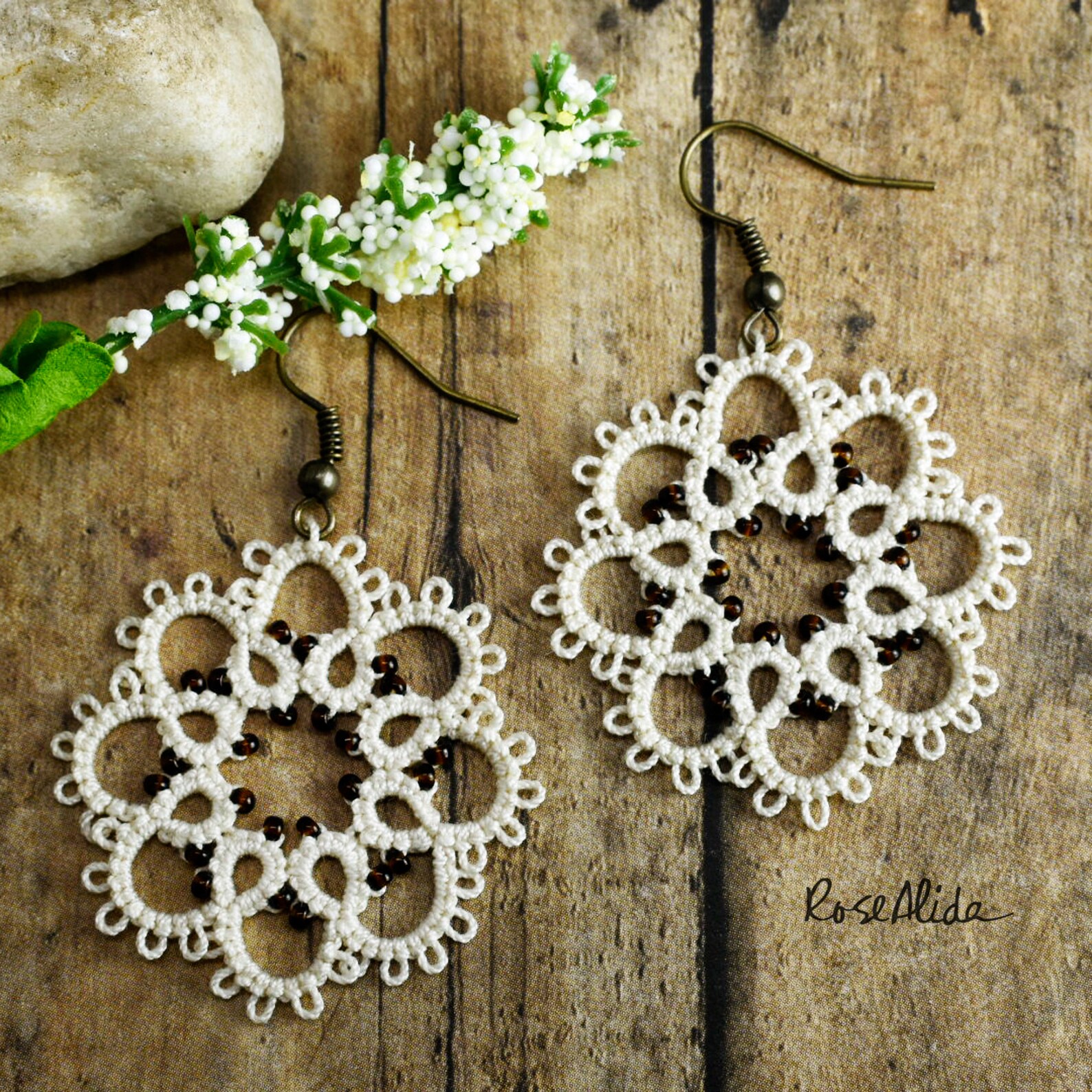 LACE BRIDAL JEWELRY Set of 2 Bracelet and Earrings. Wedding Etsy