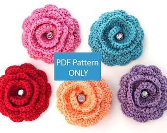 Twirly Flower Crochet Pattern - Digital PATTERN Only - NO Physical Item - Downloadable PDF file