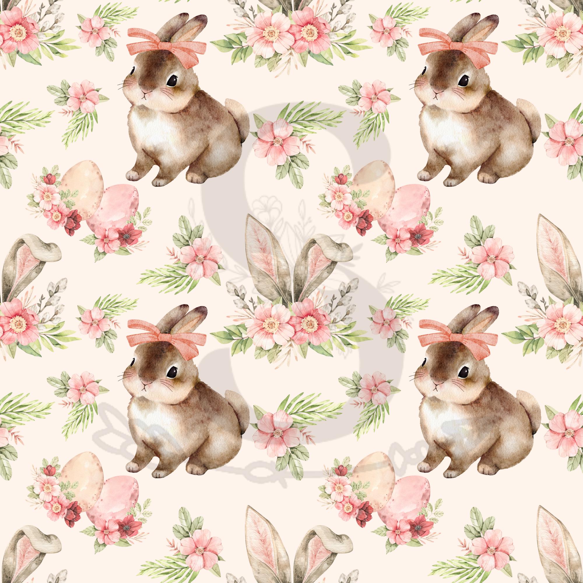 Easter Bunny Spring Seamless Pattern | Cute Easter Rabbit Digital Paper ...