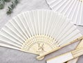 Personalized Wedding Favour Fans White Cloth Fabric Fans Bridesmaid Gifts Party Favors Groomsman Gifts Favours for Guests Bridal Shower Fans