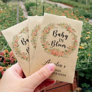 Baby in Bloom Wildblumensamenpaket / personalisierte Babyparty-Samenpakete Bevorzugungen / kundenspezifische Babyparty-Samenumschläge / Baby-Geschenke / Taufe, Gunst