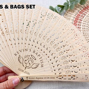 Personalized Baptism Fans Favors for Guests in Bulk, Custom Baptism Hand Fan, Baptism Gifts, Mi Bautizo Favors, Summer Fans for Church Event