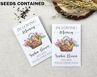 In Loving Memory Funeral Seed Packets/Seed packet Favors for Memorial Service/Memorial Seed Packets/Celebration of Life Personalized Gifts