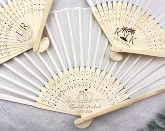 White Cloth Wedding Fans in Bulk, Wedding Party Favors, Special Event, Gift For Engagement, Valentine, Birthday Gift, Wedding Thank you Gift