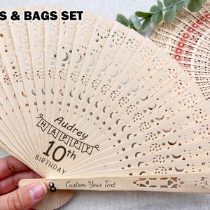 Personalized Fan for Birthday Party/Custom Birthday Folding Fans/Bulk Birthday Wood Fans/Birthday Gifts/Summer Party Favors/Gift for Friend