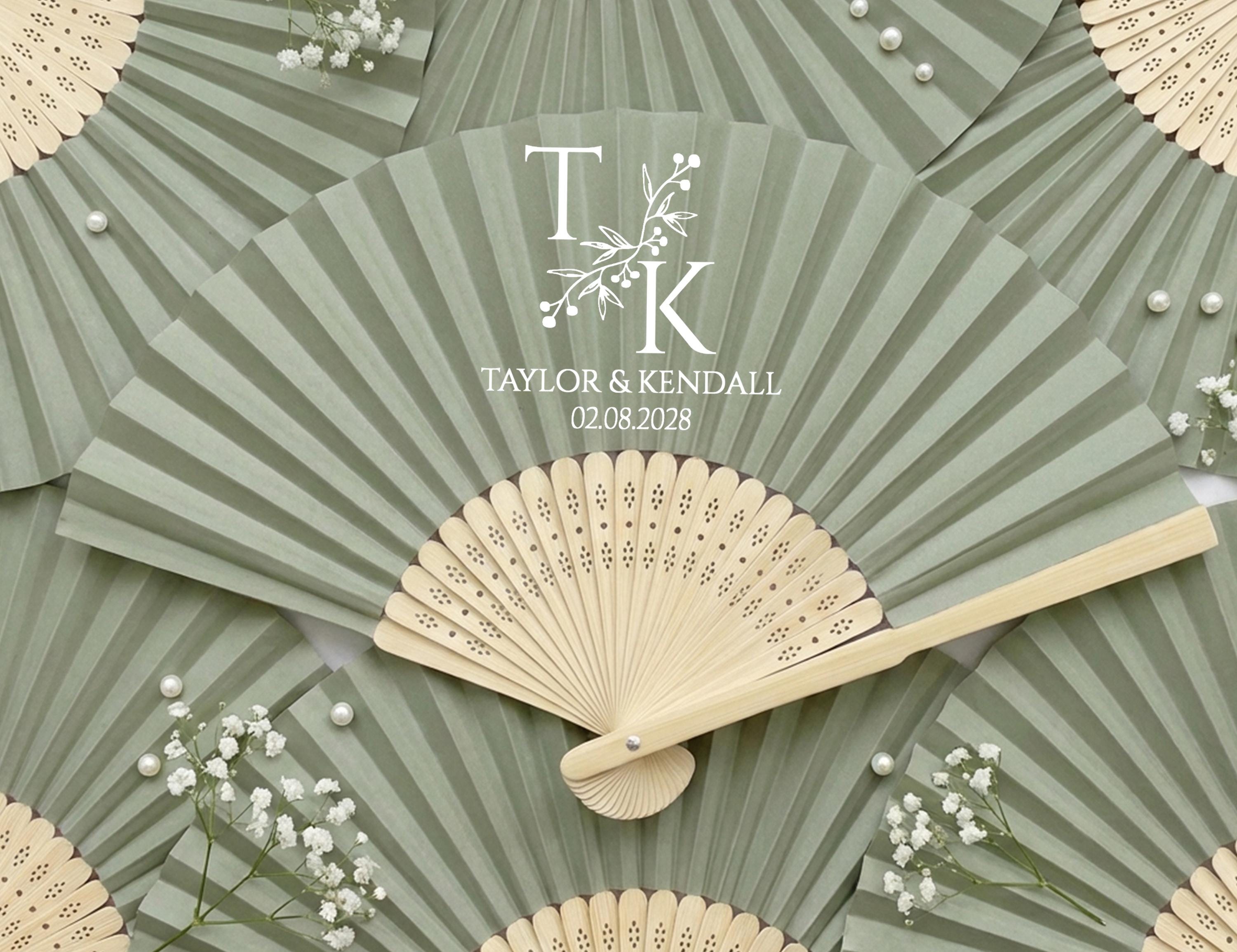 Laser Engraved Bamboo Fan