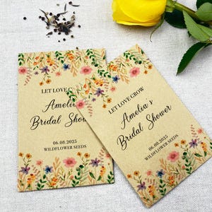 Bulk Bridal Shower Favor Seed Packets/Let Love Grow Bridal Shower Seed Envelope with Wildflower Seeds/Wedding Seed Favor/Bridal Shower Decor