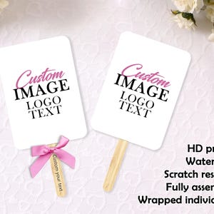 Custom Photo Fans with Logo/Business Logo Fans/Wedding Double-Sided Hand Fan/Bulk Business Favors/Corporate Gift Idea/Party Favors for Guest