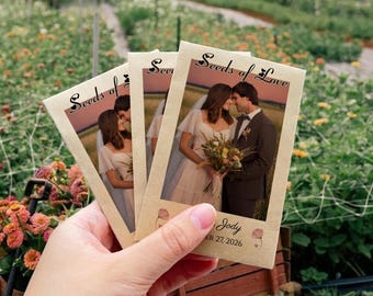 Custom Wedding Seed Packets Favors/Seed Packets with Photo/Personalized Wildflower Seeds Packets/Eco-Friendly Favors/Wedding Gift For Guests