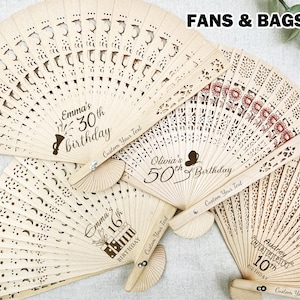Custom Birthday Celebration Fan/Bulk Engraved Birthday Wooden Fans/Personalized Hand Fan for Birthday Party/Birthday Gift Idea/Gift for Her