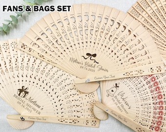 Custom Bridal Shower Wooden Fan, Bulk Bachelorette Favors Fans, Personalized Folding Fans for Bridal Gifts, Summer Fans for Beach Bach Party