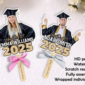 Custom Graduation Face Fan/Face on a Stick/Grad Heads on a Stick/Class of 2025 Hand Fan/Graduation Party Favors/Funny Congratulations Gifts
