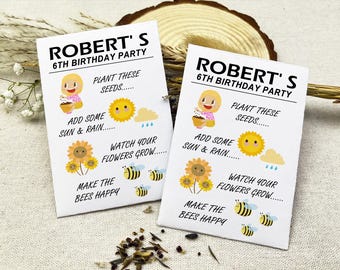 Birthday Wildflower Seed, Bulk Seed Favors for Kids Birthday Party, Personalized Seed Packets, Birthday Gift Idea, Thank You Gift for Guests