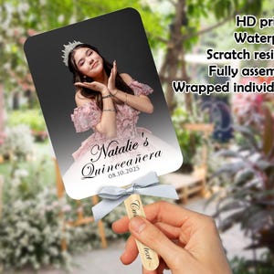 Custom Mis Quince Años Photo Fan, Personalized Fan Gifts for Quinceañera Party, Sweet 15 Gift, Mis Quince Favors Hand Fan, Birthday Fans