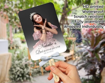 Custom Mis Quince Años Photo Fan, Personalized Fan Gifts for Quinceañera Party, Sweet 15 Gift, Mis Quince Favors Hand Fan, Birthday Fans