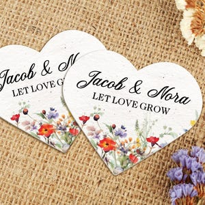 Custom Wedding Wildflower Seed Paper/Plantable Hearts Shapes Seed/Bulk Bridal Shower Favor/Eco Friendly Seed Paper/Thank You Wedding Favors