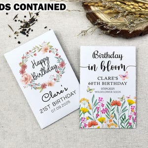 Custom Birthday Seed Packets Favor/Personalized Seed Packets for Party Bags/Birthday Thank You Seed Packet Gift/Birthday Gift/Happy Birthday