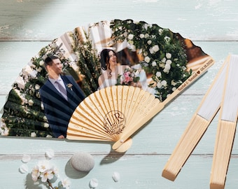 Engraved Bridal Party Fans / Printed Color Summer Wedding Favor / Romantic Bridesmaid Gift / Custom Boho Hand Fan / Special Event Keepsake