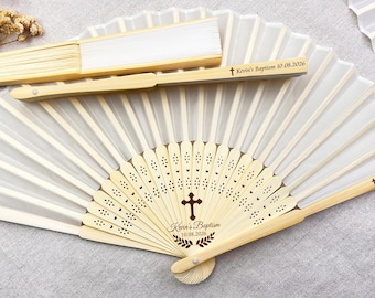 Personalized Baptism Hand Fan Favors, Baptism favors for guest, First communion Mi Bautizo Favors, Communion Favor, Church Christening Favor
