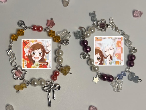 Handmade Matching Bracelets Kamisama Kiss Themed Pink/orange and