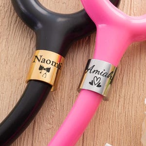 Custom Stethoscope Charm, Stethoscope ID Ring, RN Doctor/Nurse Gift For Her,Stethoscope Name Tag Personalized Badge,Stethoscope Name Tag