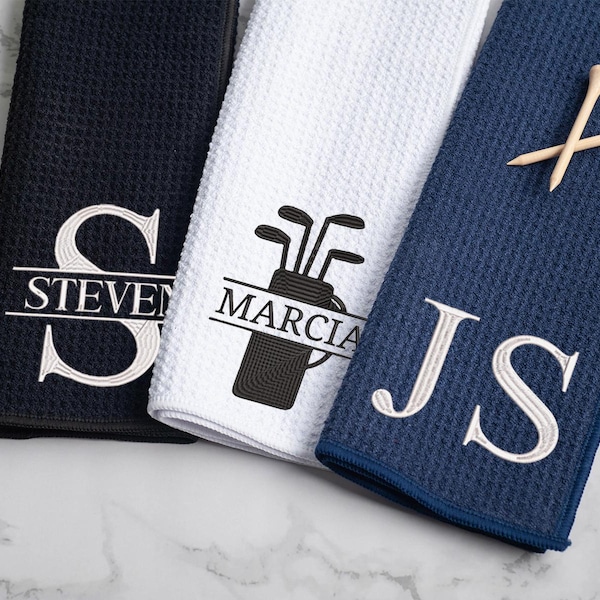 Embroidered Golf Towel, Personalized Golf Towel, Monogrammed Golf Towel，Golf Gift - Embroidered,Golf Gift,Golf Wedding Gift ,Golf Club Towel
