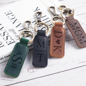 Personalized customization - exclusive leather keychain for you, business men&#39;s gifts, genuine leather keychain, Father&#39;s Day gifts