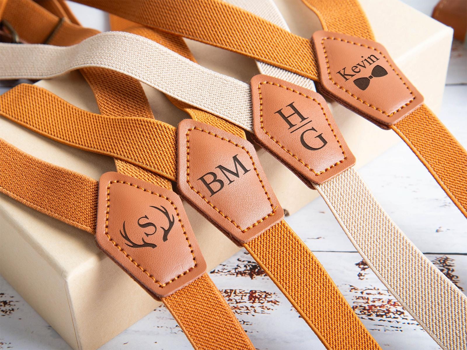 Personalized Leather Suspenders,Groomsmen Suspenders, Custom Men’s Suspenders, Suspenders for Men,Father's Day Gift, Adult Suspenders