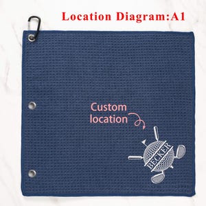 Embroidered Golf Towel, Personalized Golf Gift, Microfiber image 8
