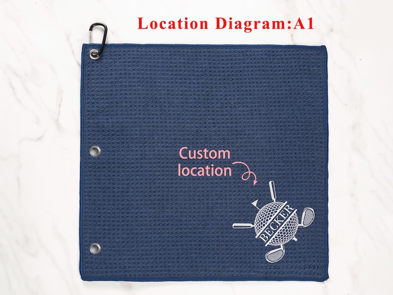 Embroidered Golf Towel, Personalized Golf Gift, Microfiber image 8