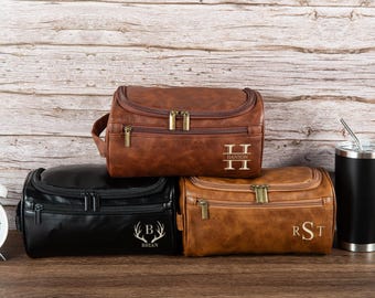 Personalized Toiletry Bag, Groomsmen Gifts,Leather Toiletry Bag,Father&#39;s Day Gifts,Travel Toiletry Bag,Custom Gift For Men,Christmas Gifts