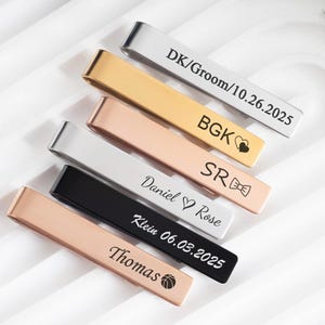 Personalized Tie Clip,Birthday Gifts,Engraved Tie Bar Best Man,Boyfriend Gifts,Custom Men Tie Clip,Wedding Gifts,Tie Clips for Groomsmen