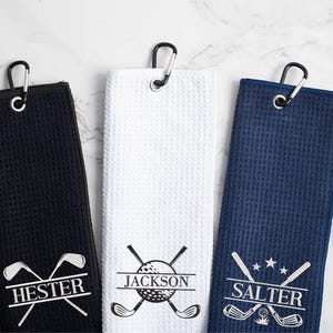 Asciugamano da golf personalizzato, asciugamano da golf ricamato, asciugamano con nome del golfista personalizzato, asciugamano da golf personalizzato, asciugamano da golf personalizzato, regalo per la festa del papà