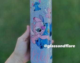 Personalized Stitch and Angel Tumbler 20oz