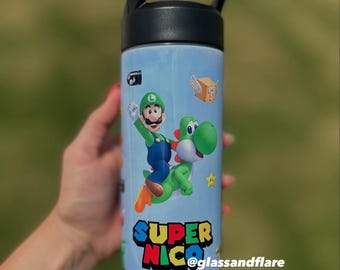 Super Mario/Luigi Tumbler 15oz Kids Personalized