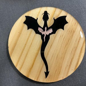 FOURTH WING MERCH coasters, wooden coasters resin coated set of 4