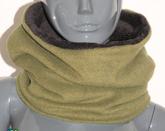 Col écharpe tube snood en polaire deux couleurs aux choix