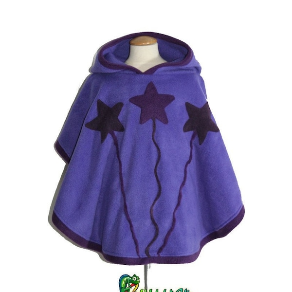 Cape poncho enfant personnalisable polaire capuche lutin