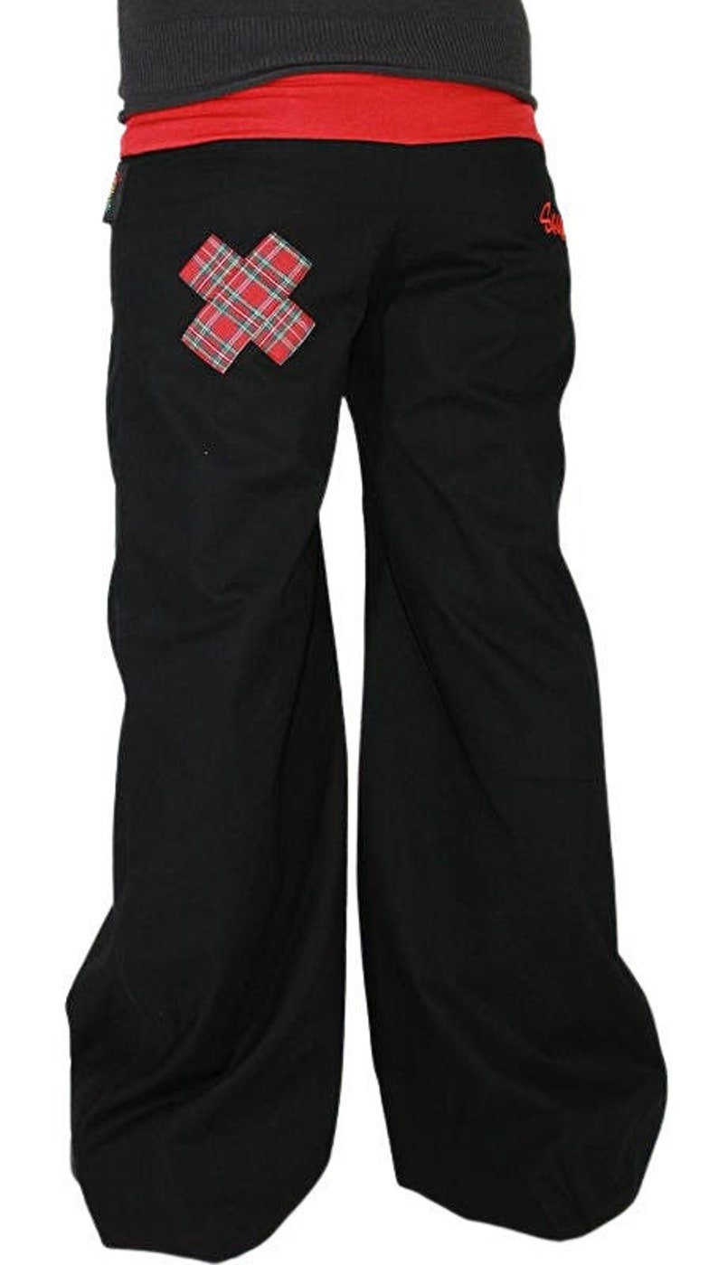 PANTALON large crois écossais rouge réalisé sur mesures image 1